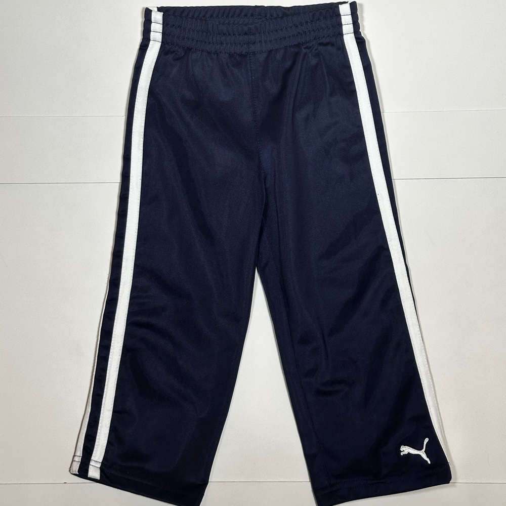 Puma Toddler Navy Joggers with White Stripes Size 3T